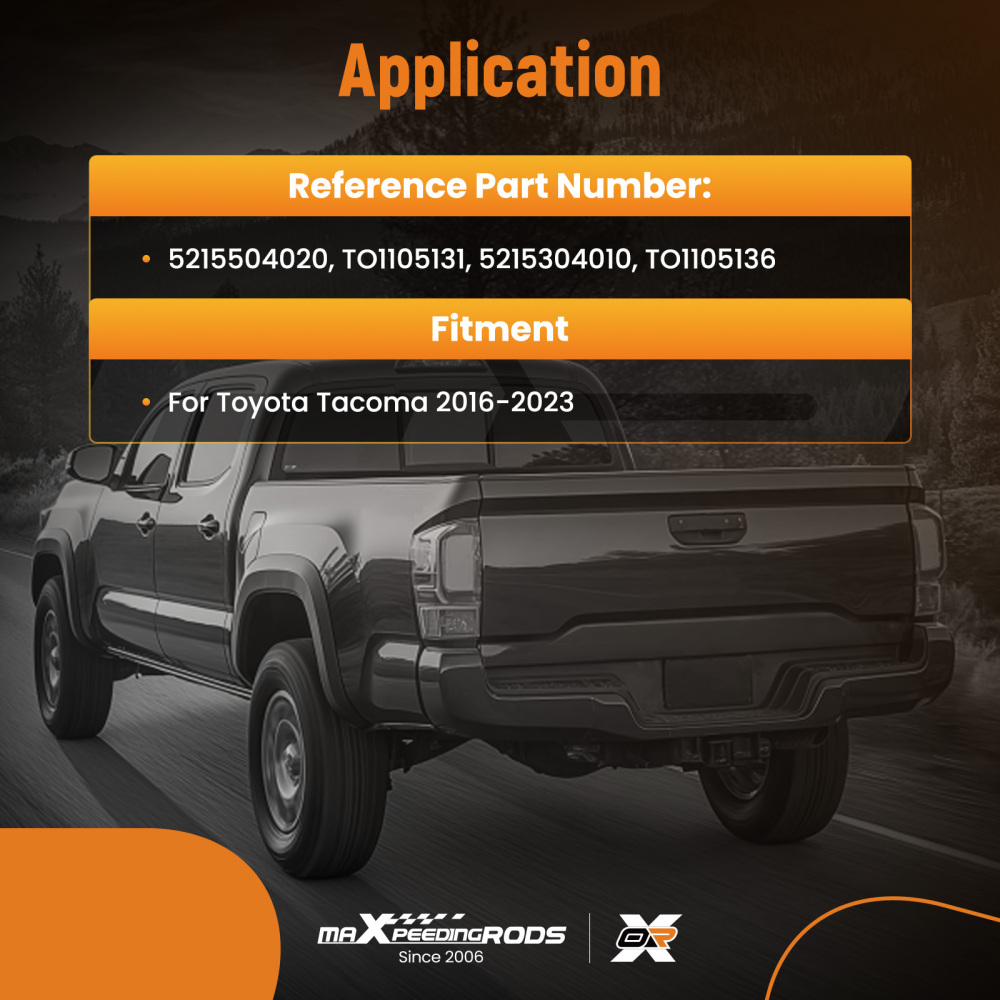 Black Bumper End Rear compatible for Toyota Tacoma 2016-2023 Left Right 5215504020 Plastic