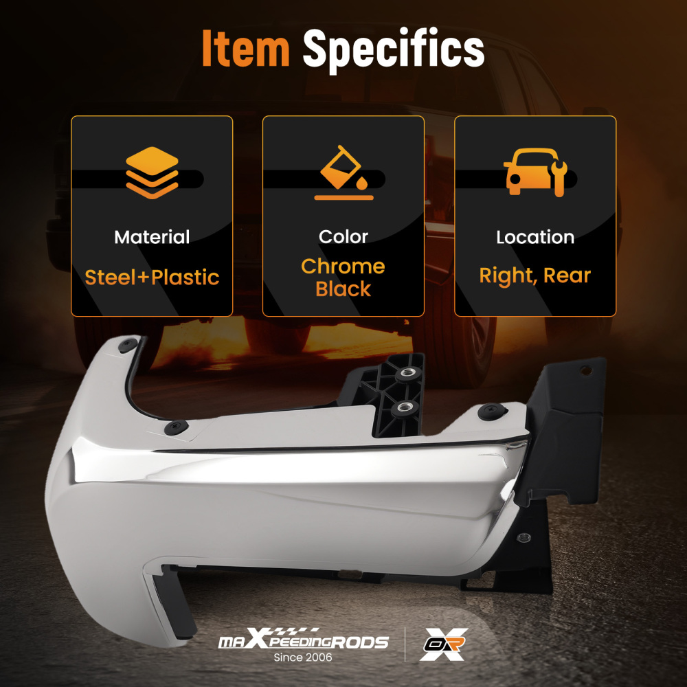 Black Bumper End Rear compatible for Toyota Tacoma 2016-2023 Left Right 5215504020 Plastic