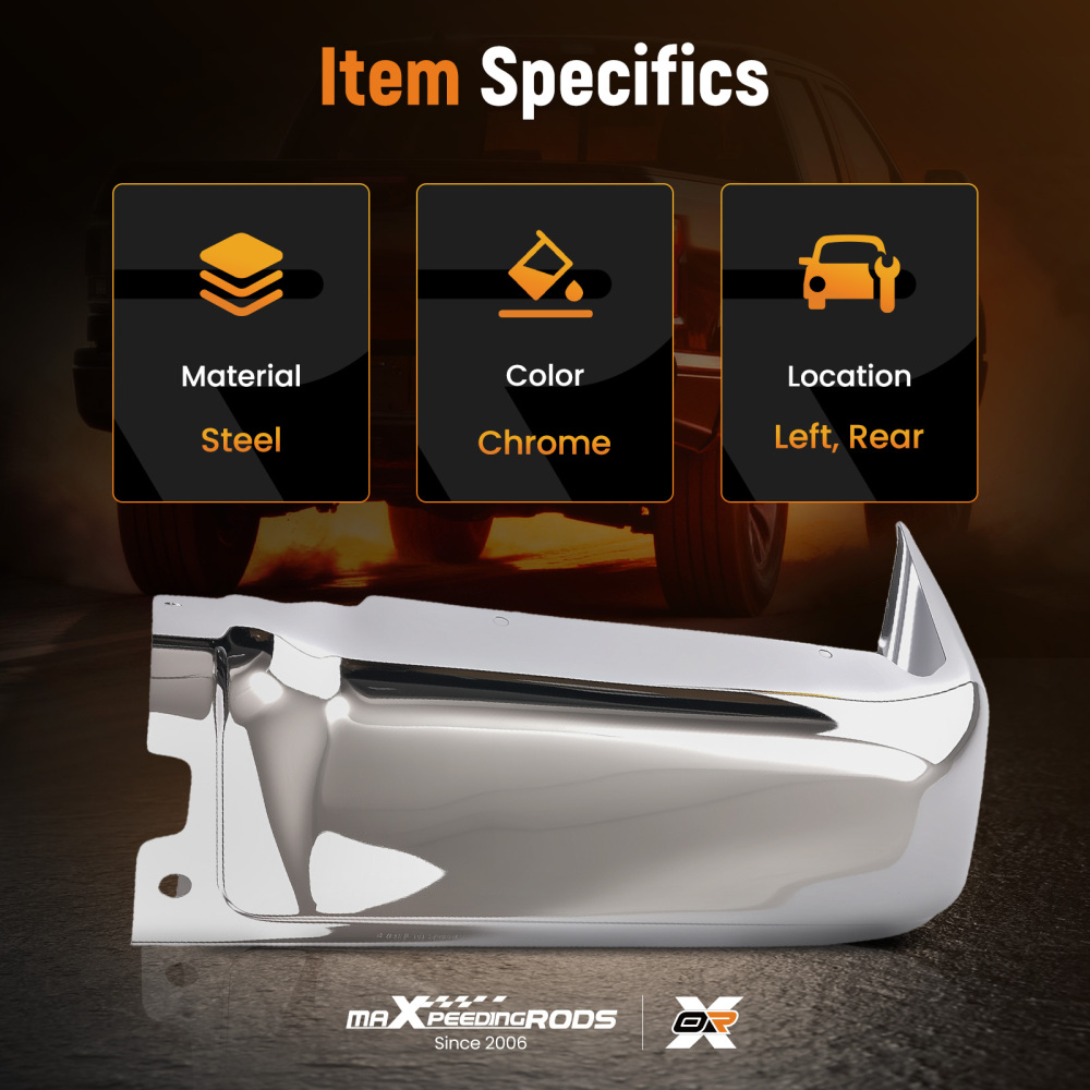 Chrome Bumper End LH Side compatible for Ford F-150 Styleside 09-14 9L3Z-17906-A W/O Sensor