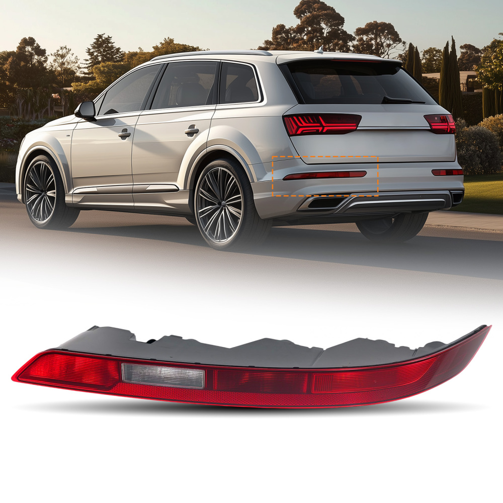 Left Passenger Rear Reflector Bumper Light Brake Fog Lamp compatible for Audi Q5 2018-2021