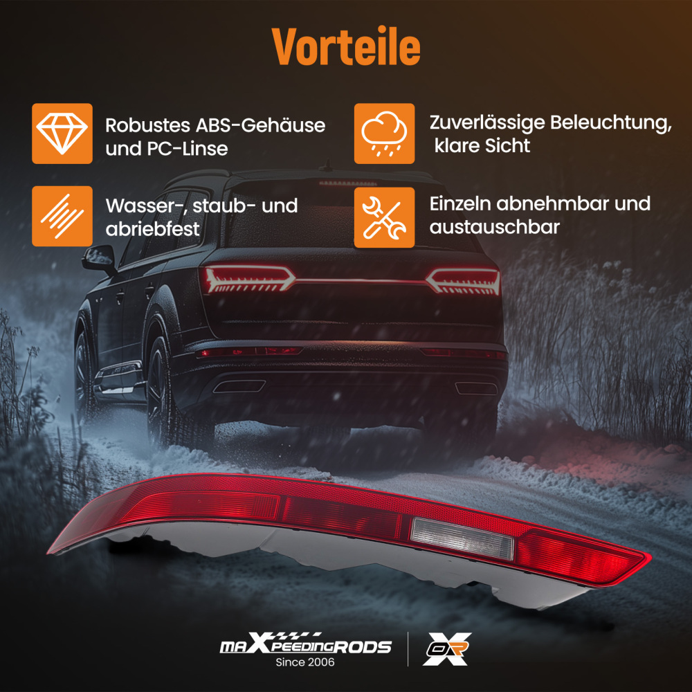 Left Passenger Rear Reflector Bumper Light Brake Fog Lamp compatible for Audi Q5 2018-2021