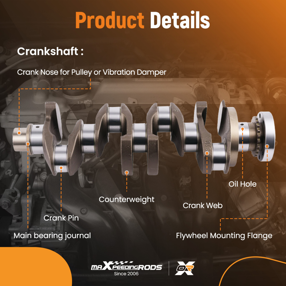Crankshaft w/ Main Big End Bearings compatible for Land Rover Range Rover 204DT 204DTD
