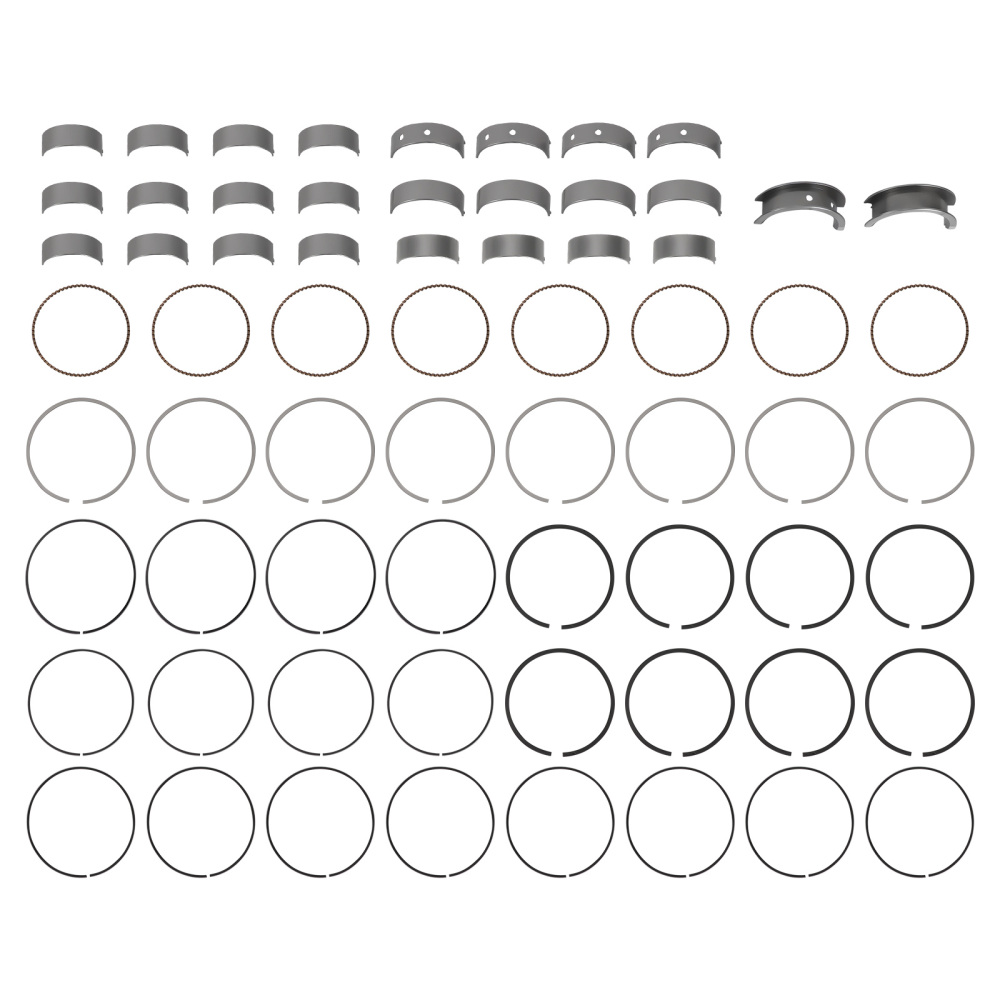 Main Bearing Set + Piston Rings compatible for GM Hummer Isuzu Saab Chevy 4.8L 5.3L