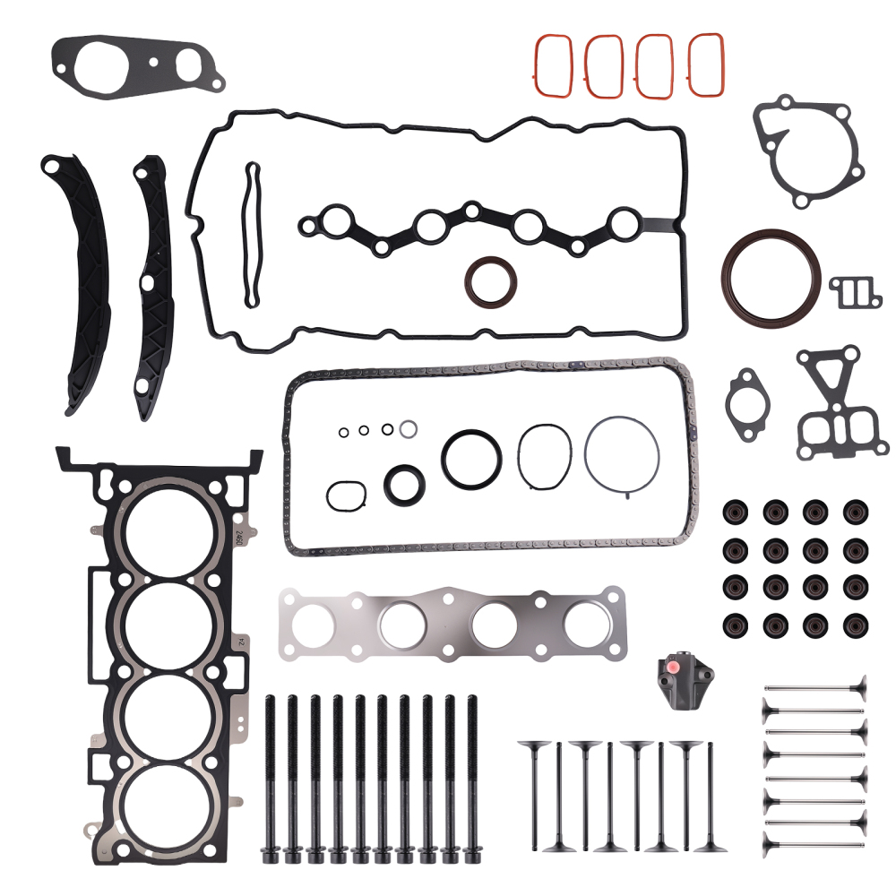 Engine Overhaul Gasket Seal Kit w/ Head Bolt Set compatible for Hyundai Kia 1.8L 2.0L