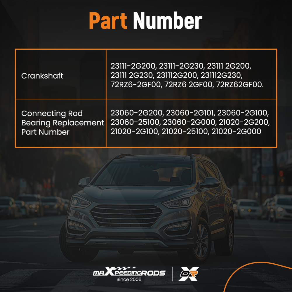 Crankshaft Connecting Rod Bearing compatible for Hyundai Sonata compatible for Kia Sportage 2.4L