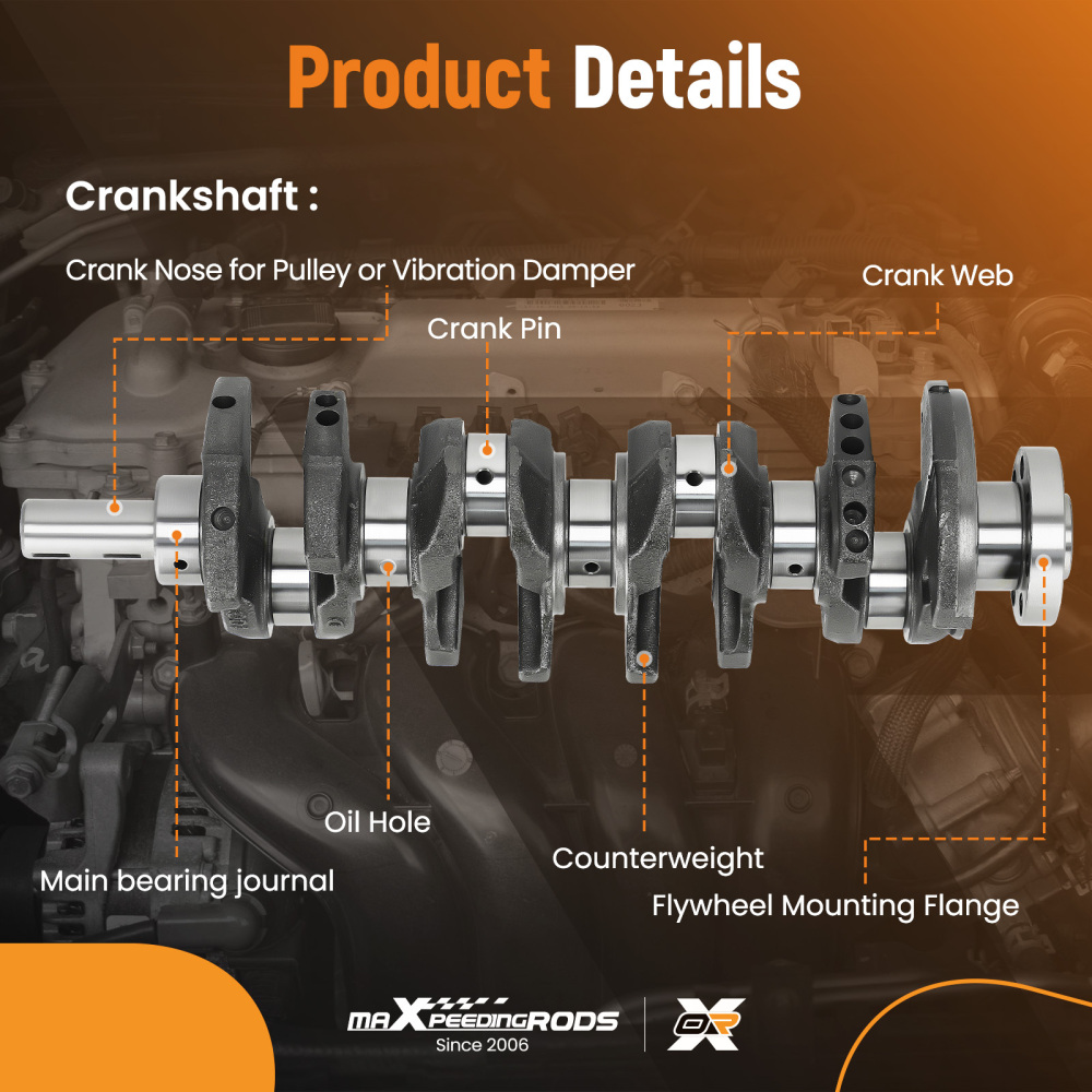 Crankshaft Connecting Rod Bearing compatible for Hyundai Sonata compatible for Kia Sportage 2.4L