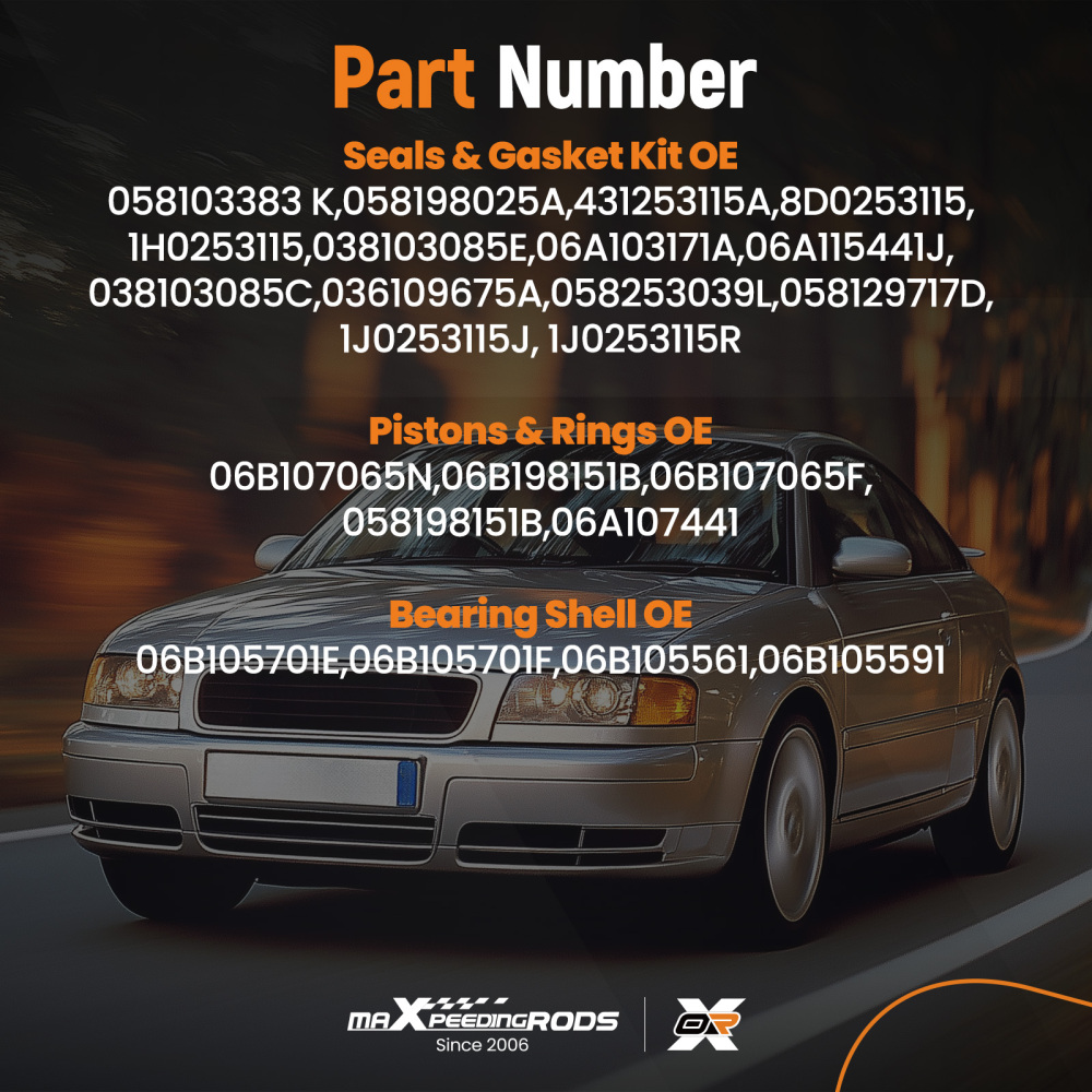 Head Gasket Set Piston Bearings compatible for VW Jetta compatible for Golf Audi A4 TT AWM AWV AWT 1.8T