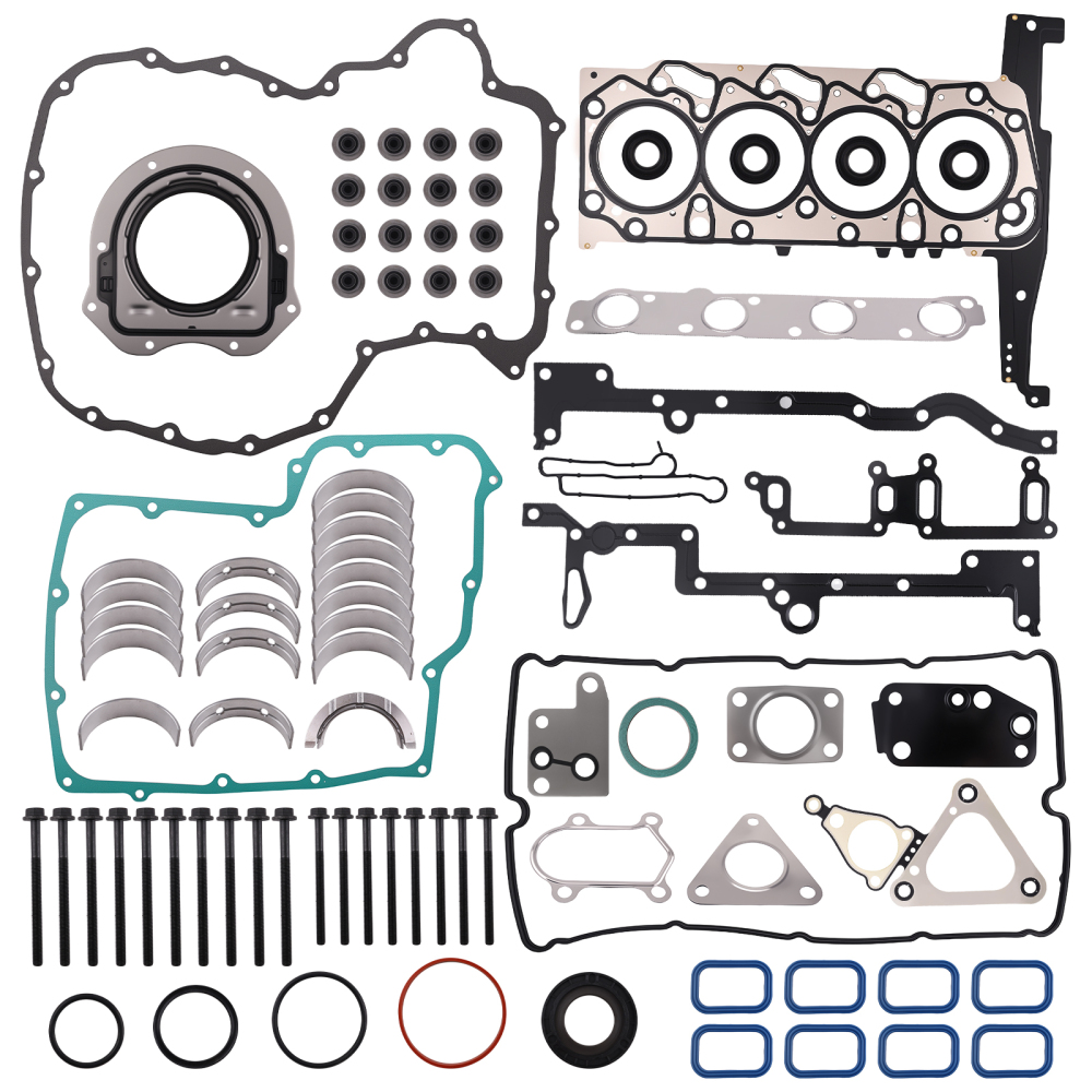 Head Gasket Set compatible for Ford Transit 2.4 TDCi DI RWD compatible for Land Rover Defender 2.4 Td4