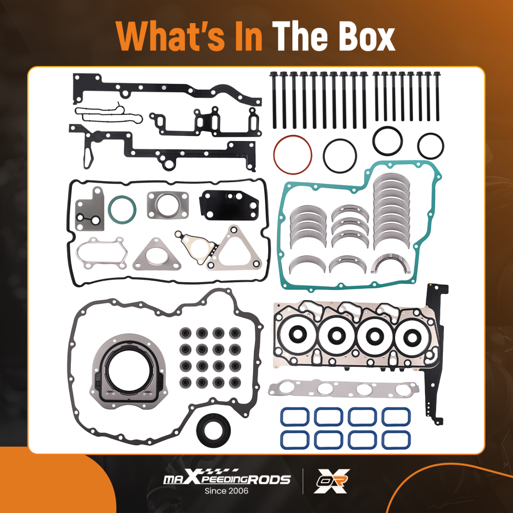 Head Gasket Set compatible for Ford Transit 2.4 TDCi DI RWD compatible for Land Rover Defender 2.4 Td4