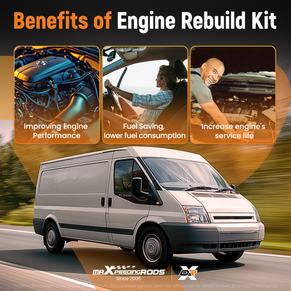 Head Gasket Set compatible for Ford Transit 2.4 TDCi DI RWD compatible for Land Rover Defender 2.4 Td4