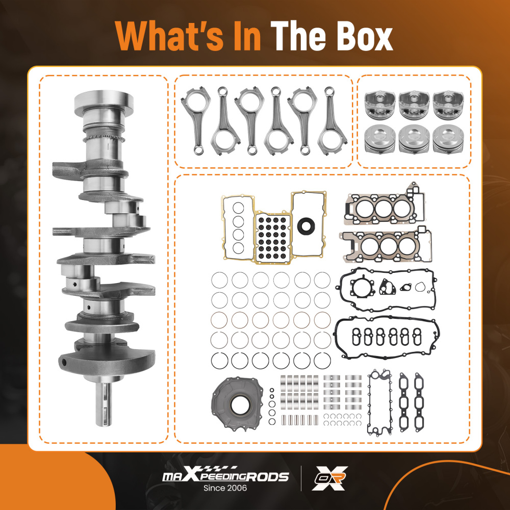 Engine Rebuild Kit Crankshaft Con Rods Gasket Piston compatible for Jaguar Land Rover