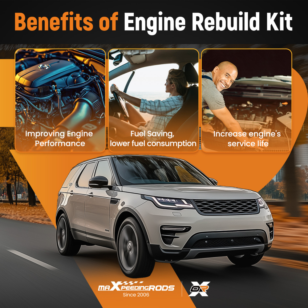 Engine Rebuild Kit Crankshaft Con Rods Gasket Piston compatible for Jaguar Land Rover