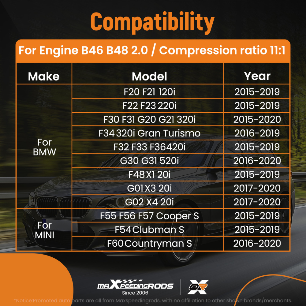 Engine Overhaul Rebuild Kit compatible for BMW 120i 220i 320i 420i 520i X1 X3 compatible for Mini Cooper