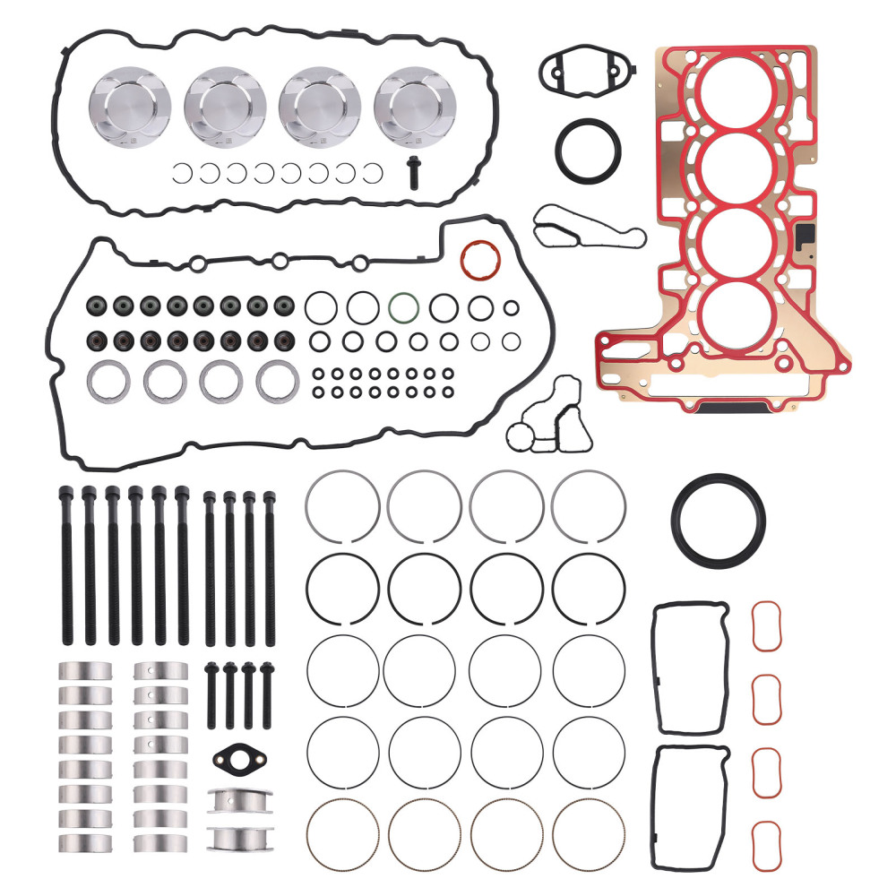 Engine Rebuild Kit w/ Gasket/Piston/Bearing/Head Bolt compatible for BMW N20 N26 2.0T