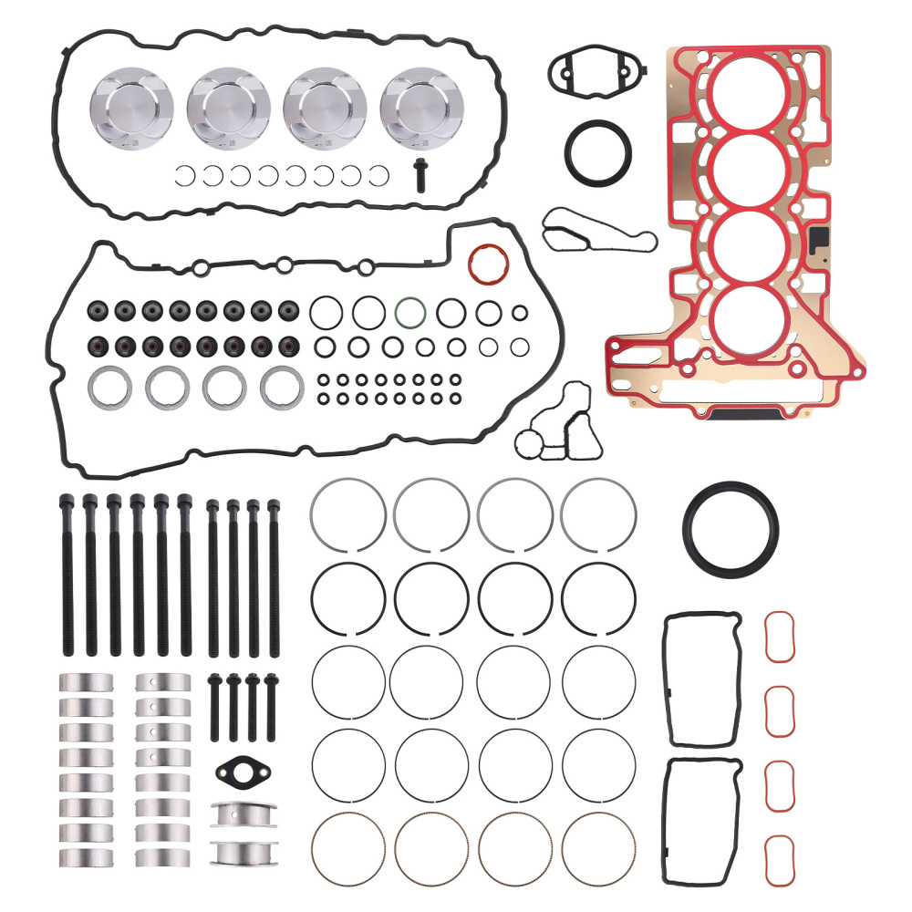 Engine Rebuild Kit w/ Gasket/Piston/Bearing/Head Bolt compatible for BMW N20 N26 2.0T
