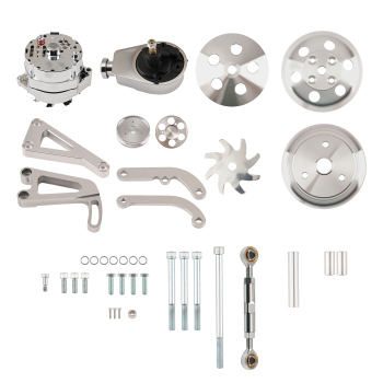 Chrome Engine Drive Kit compatible for Chevy Small Block 1969-1987 Light Duty Truck 73-89
