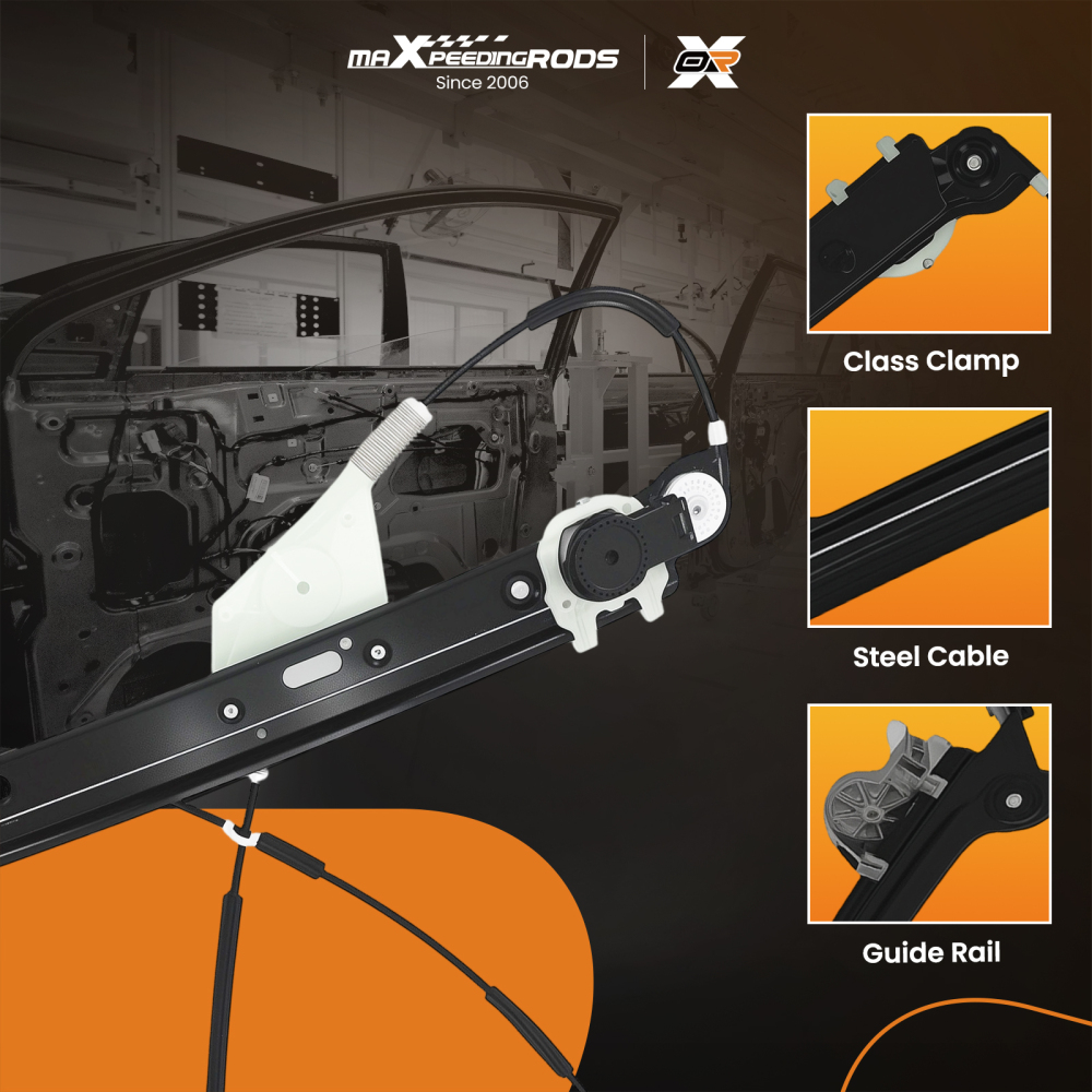 Front Power Window Regulator compatible for BMW E82 Coupe E88 Convertible 7165596