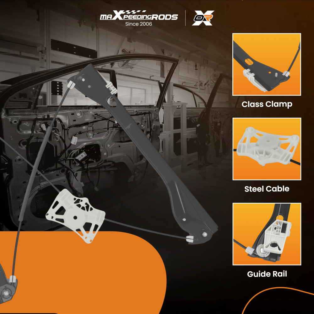 1x Front Left Window Regulator compatible for Skoda Fabia MK3 Estate 2014-2022 6V0837461A