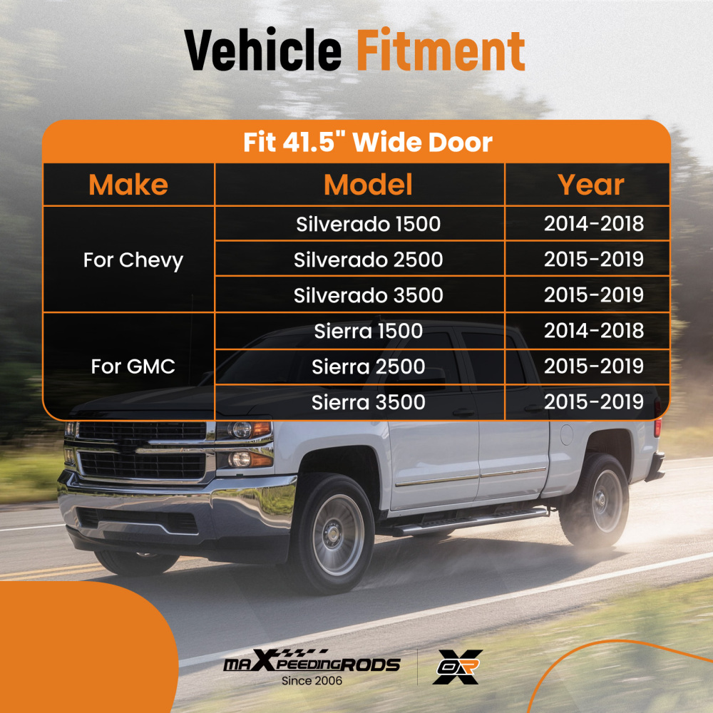 Pair of Slip-on Rocker Panel Cab Corners compatible for GMC Sierra 2015-2019 2500 3500