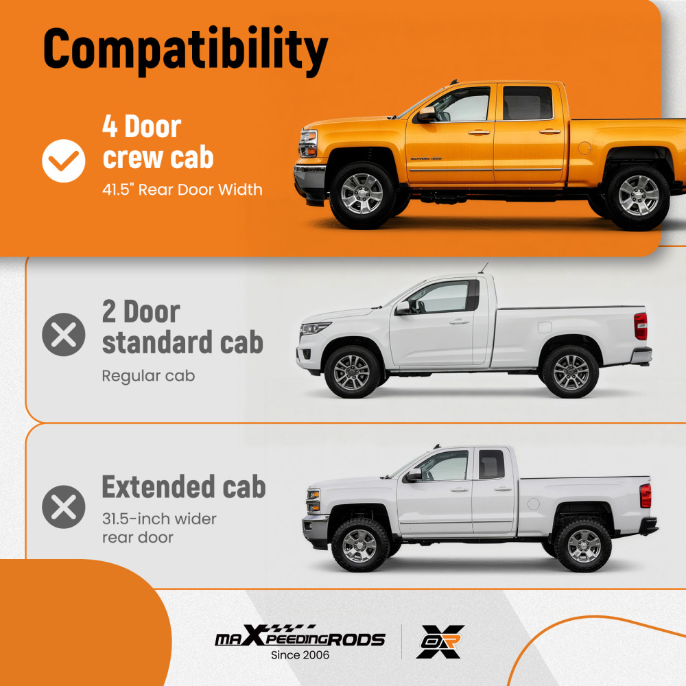 Pair of Slip-on Rocker Panel Cab Corners compatible for GMC Sierra 2015-2019 2500 3500