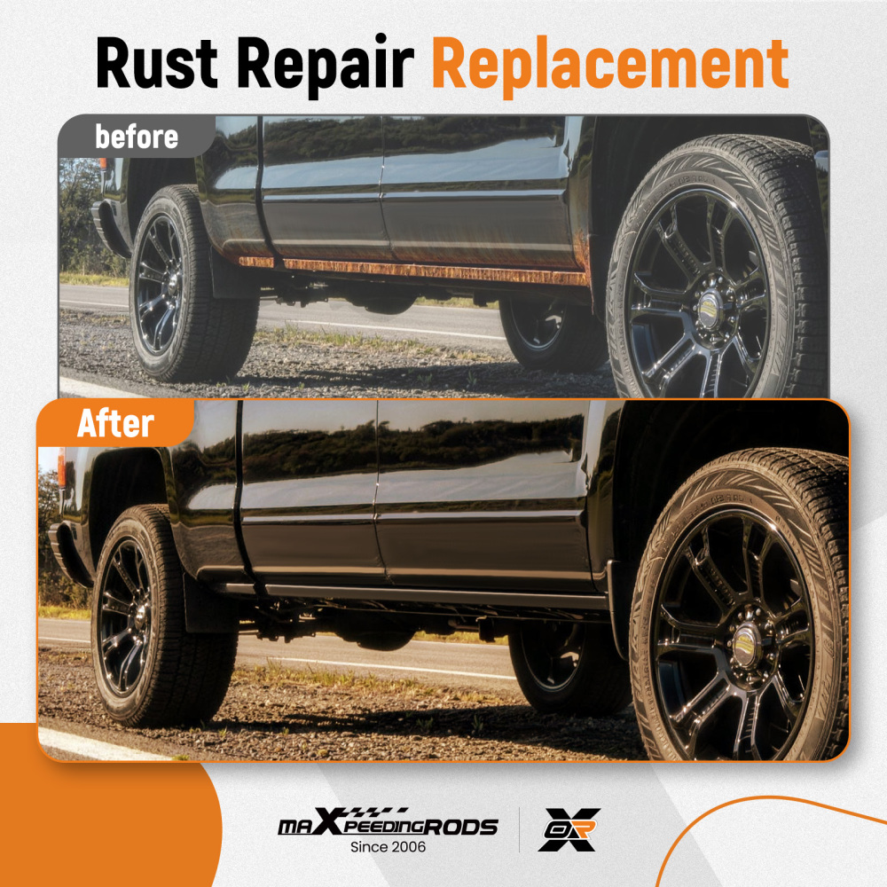 Pair of Slip-on Rocker Panel Cab Corners compatible for GMC Sierra 2015-2019 2500 3500