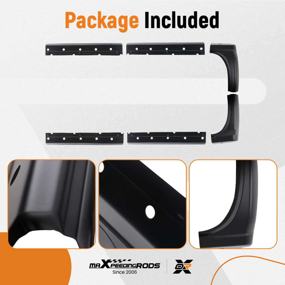 Pair of Slip-on Rocker Panel Cab Corners compatible for GMC Sierra 2015-2019 2500 3500