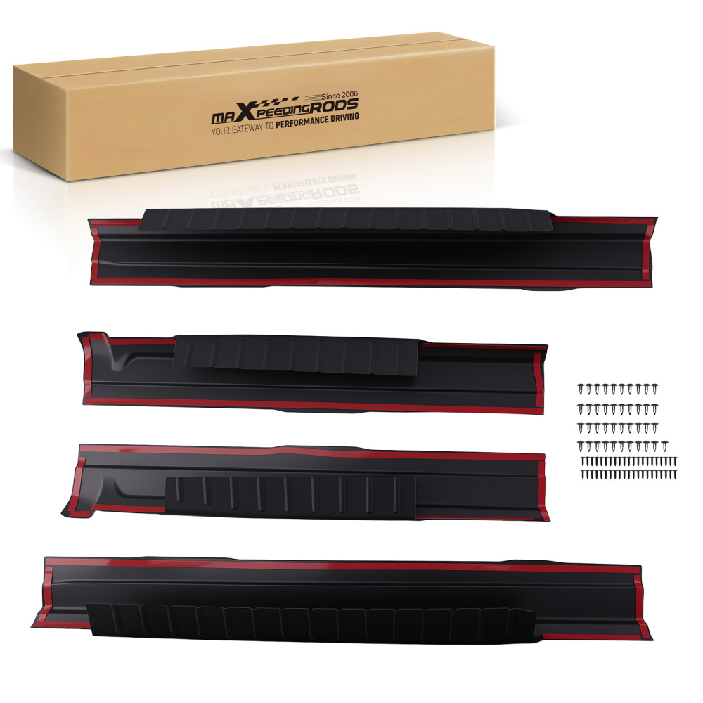 4 Pcs Rocker Panel compatible for Ford F150 2009-2014 Crew Cab ABS Plastic Side Trim