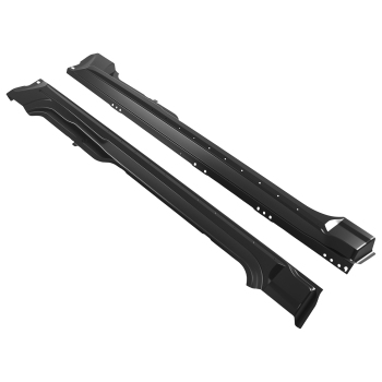 LHRH Rocker Panel compatible for Ford F-150 2009-2014 Super Cab Steel Pair Black