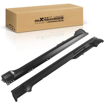 LHRH Rocker Panel compatible for Ford F-150 2009-2014 Super Cab Steel Pair Black