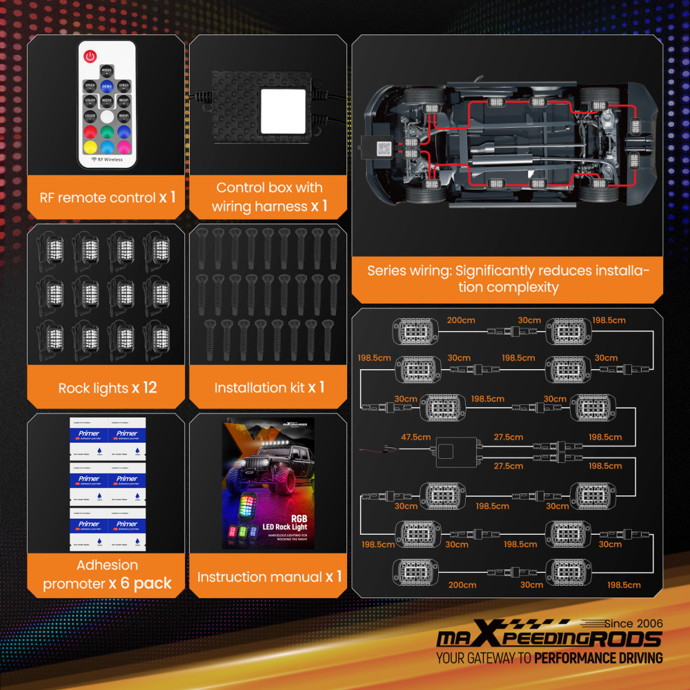 12Pcs RGB Rock Lights For Car Truck ATV UTV SUV compatible for Jeep Waterproof LED Pods Remote