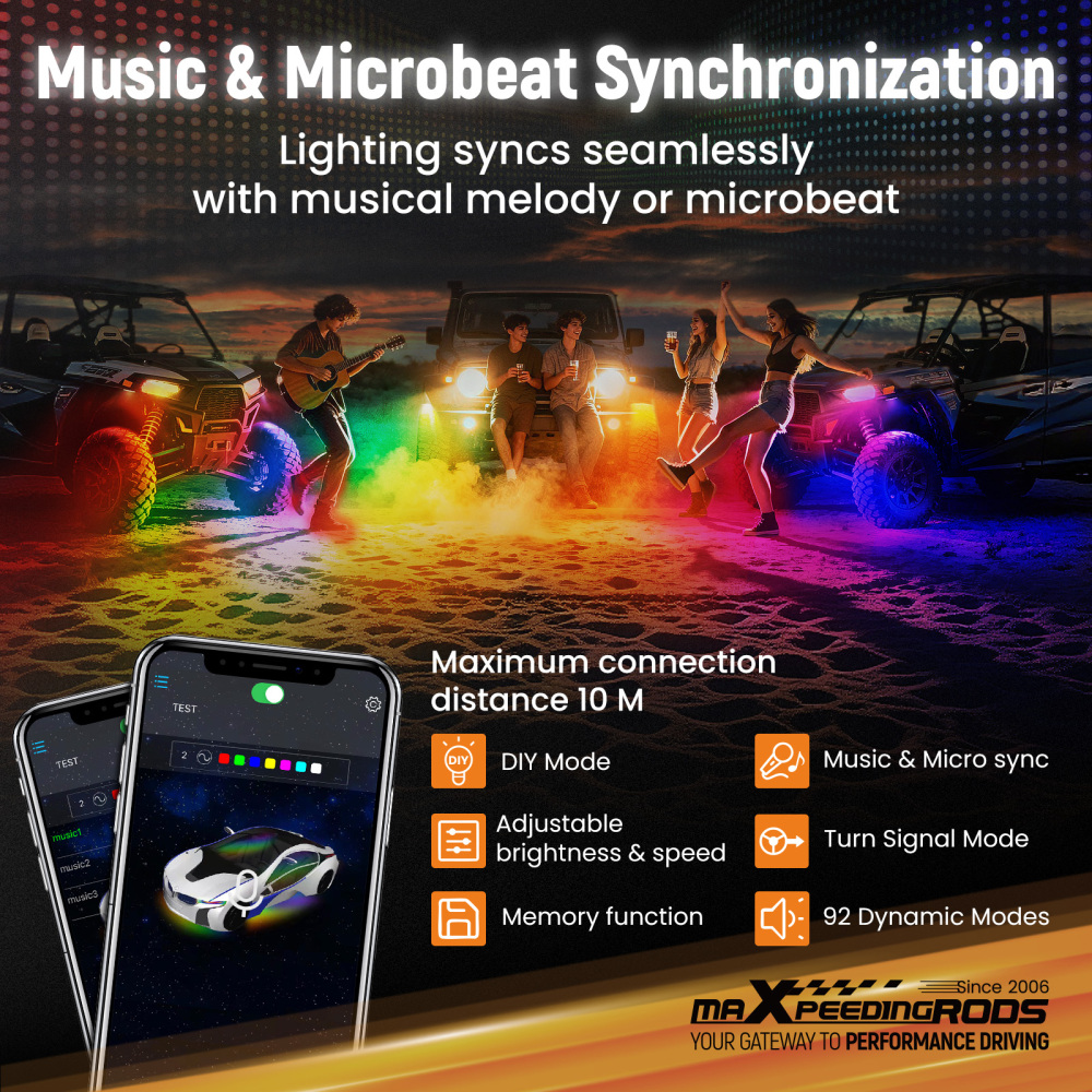 12Pcs RGB Rock Lights For Car Truck ATV UTV SUV compatible for Jeep Waterproof LED Pods Remote