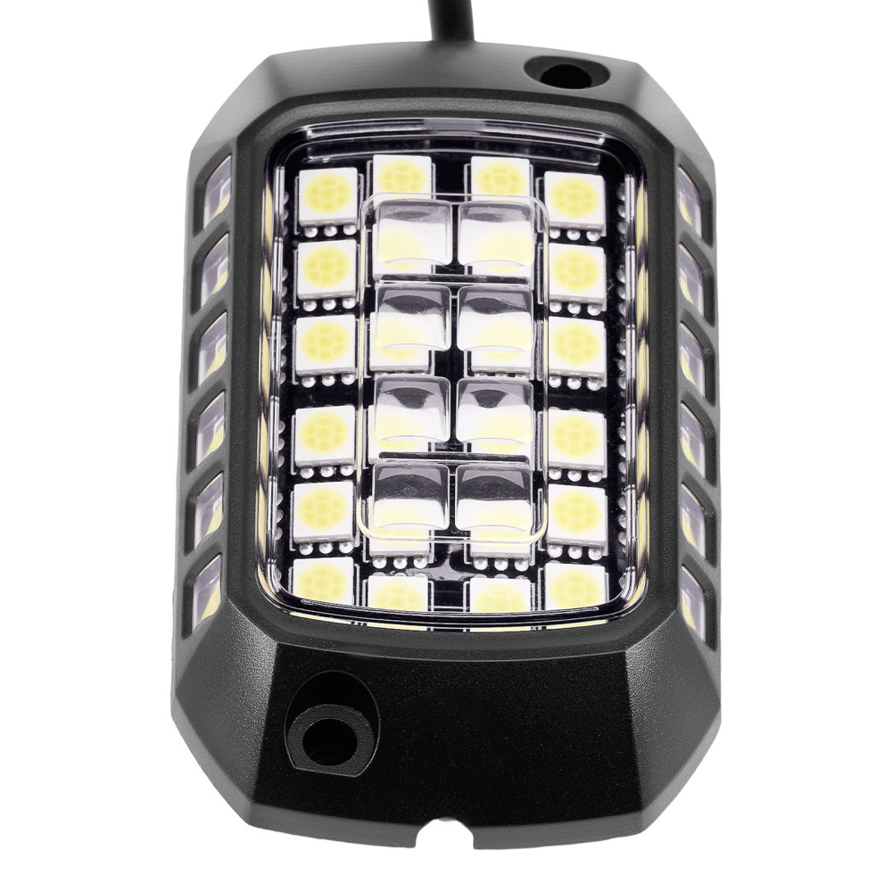 12 Pods Rock Lights Kit compatible for Jeep Truck ATV UTV SUV Universal compatible for White 6000K 7W