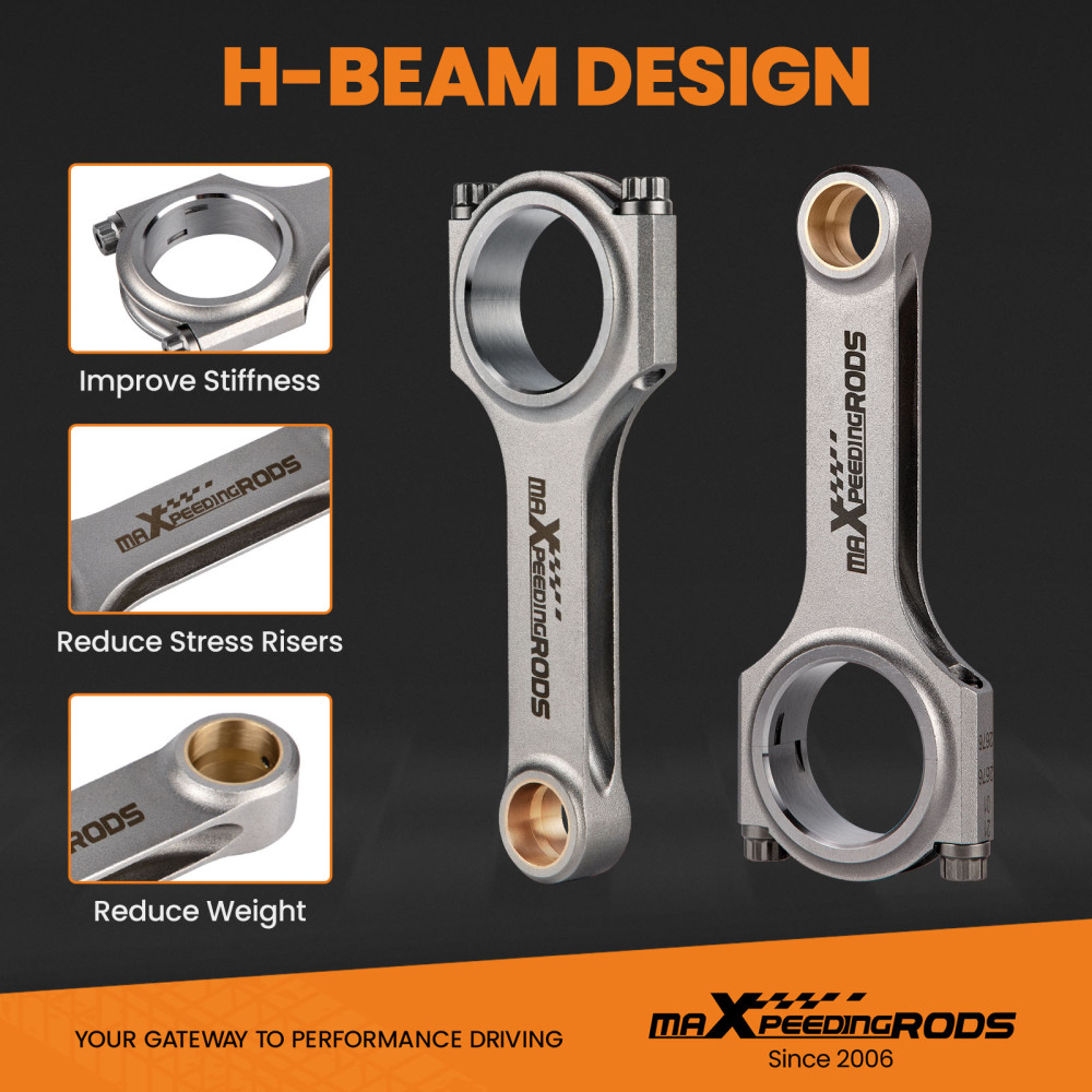 H Beam 6.100 2.225 .945 Bronze Bush 4340 Connecting Rods compatible for Chevy LS3 V8