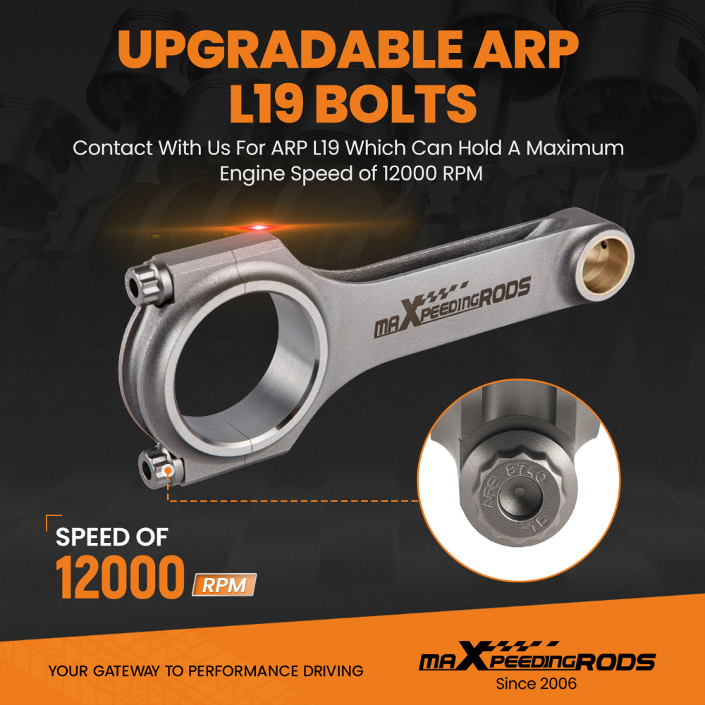 8x 4340 Forged Connecting Rods+ARP 8740 Bolts compatible for Chevrolet Small Block 155.58mm