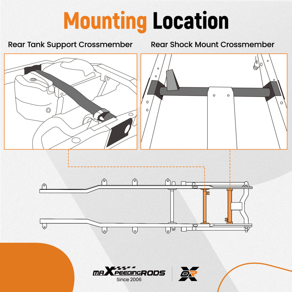 Rear Shock Mount Crossmember compatible for Chevy Silverado GMC 1500 2007-2014 Upper Tank