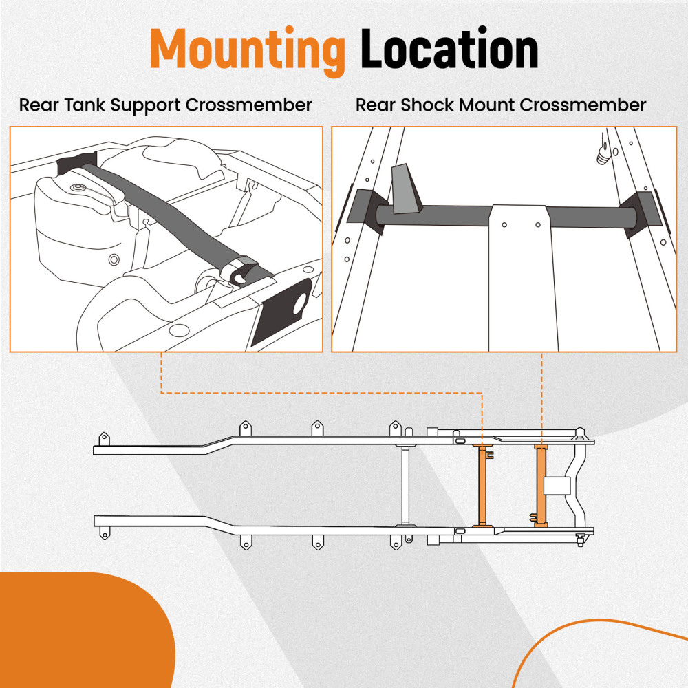 Rear Shock Mount Crossmember compatible for Chevy Silverado GMC 1500 2007-2014 Upper Tank