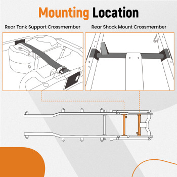 Rear Tank Support + Rear Shock Mount Crossmember compatible for Chevy Silverado/GMC 07-14