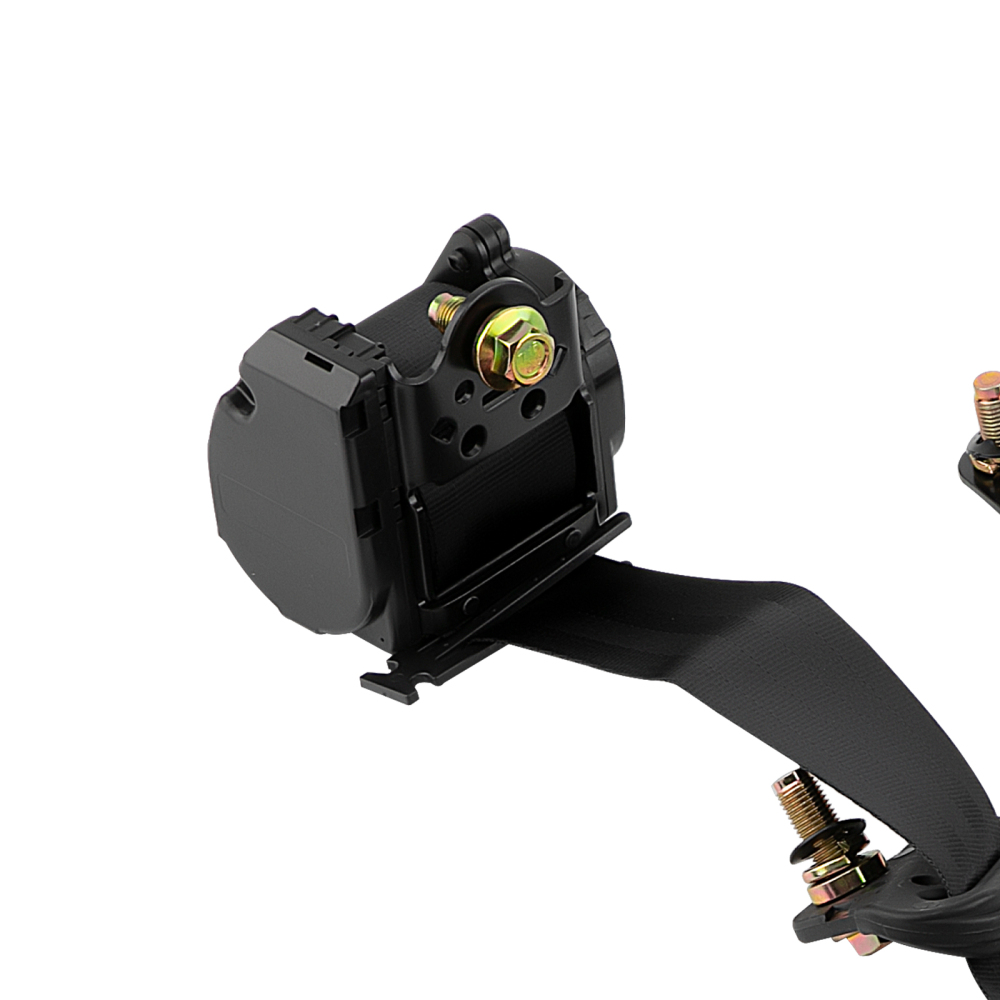 1 Set Universal 3 Point car Safety Belt Seatbelt Retractable Black Buckle Belt