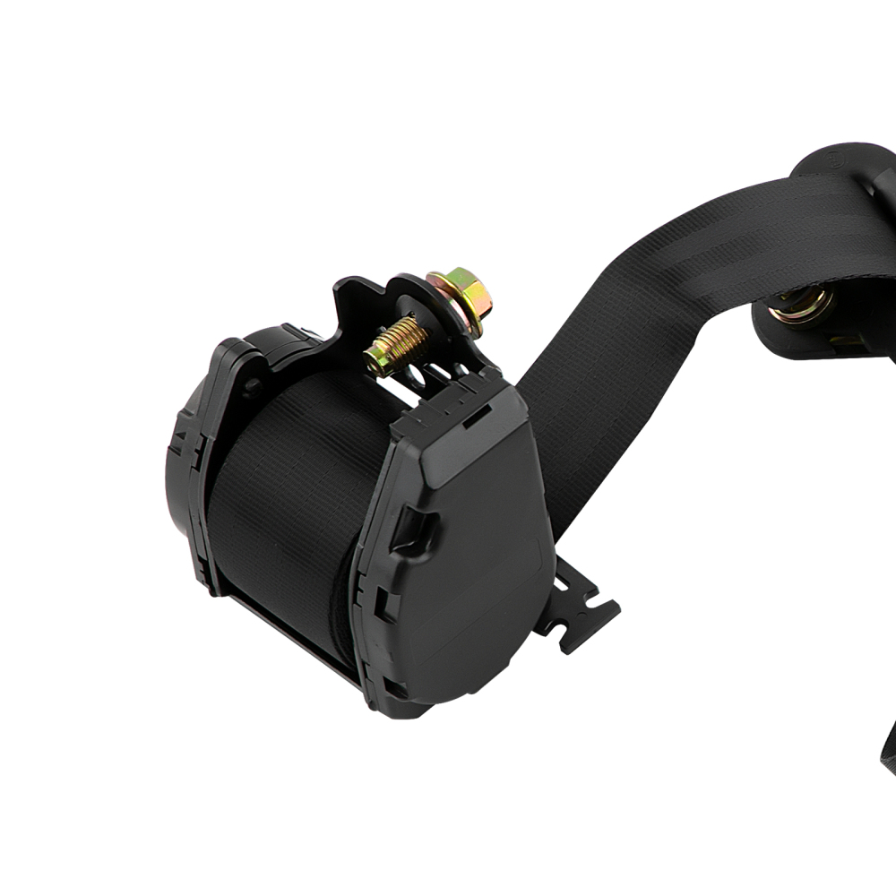 1 Set Universal 3 Point car Safety Belt Seatbelt Retractable Black Buckle Belt