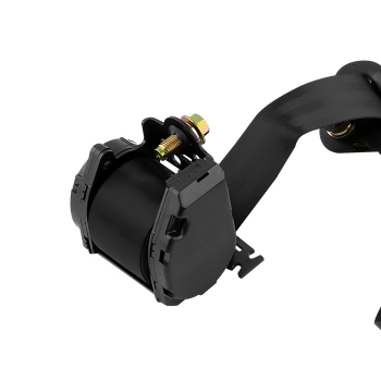 1 Set Universal 3 Point car Safety Belt Seatbelt Retractable Black Buckle Belt