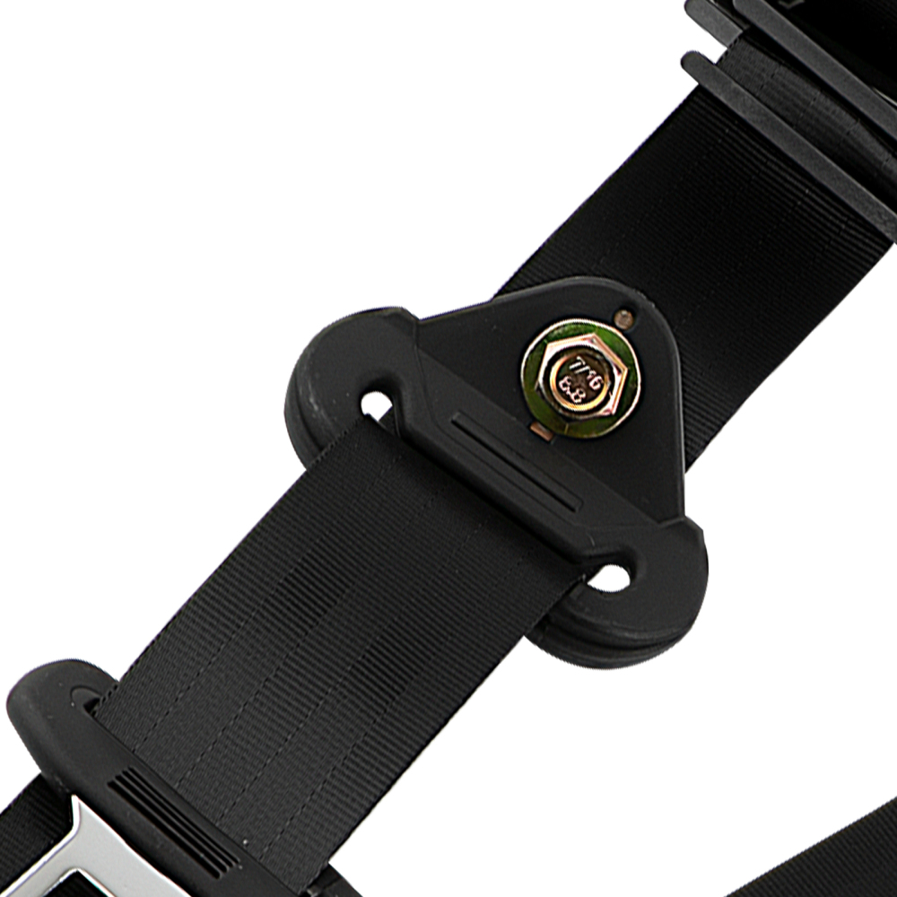 1 Set Universal 3 Point car Safety Belt Seatbelt Retractable Black Buckle Belt