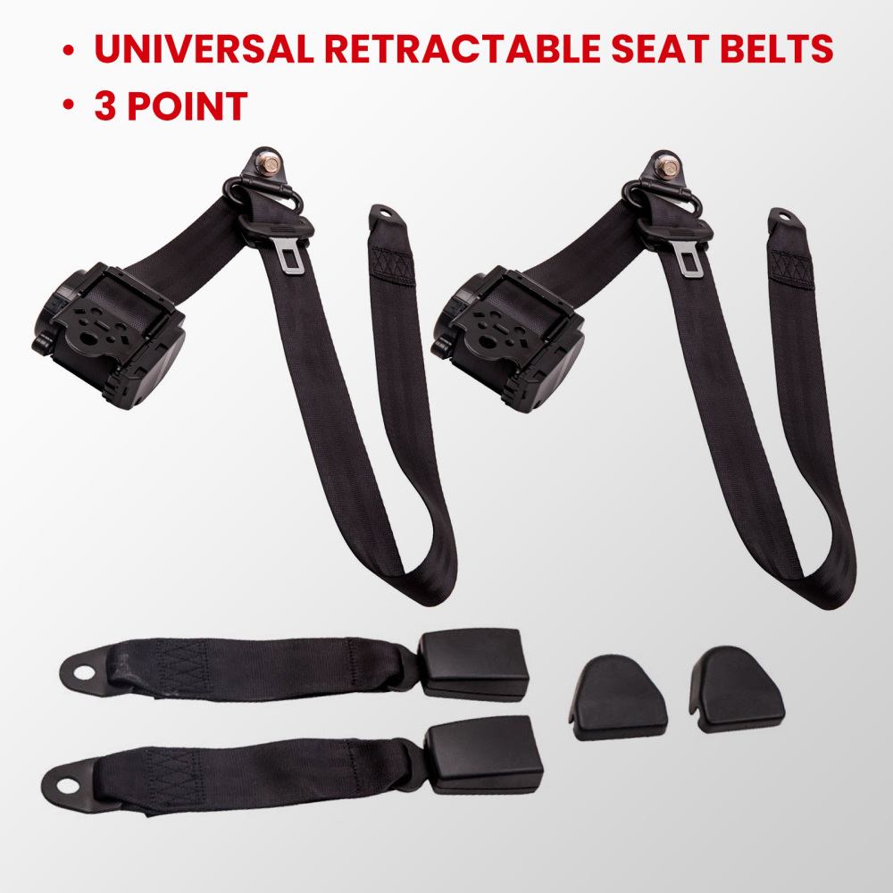 Universal 3 Point Retractable compatible for Seat Belts compatible for Jeep CJ YJ compatible for Wrangler 1982-1995 2pcs