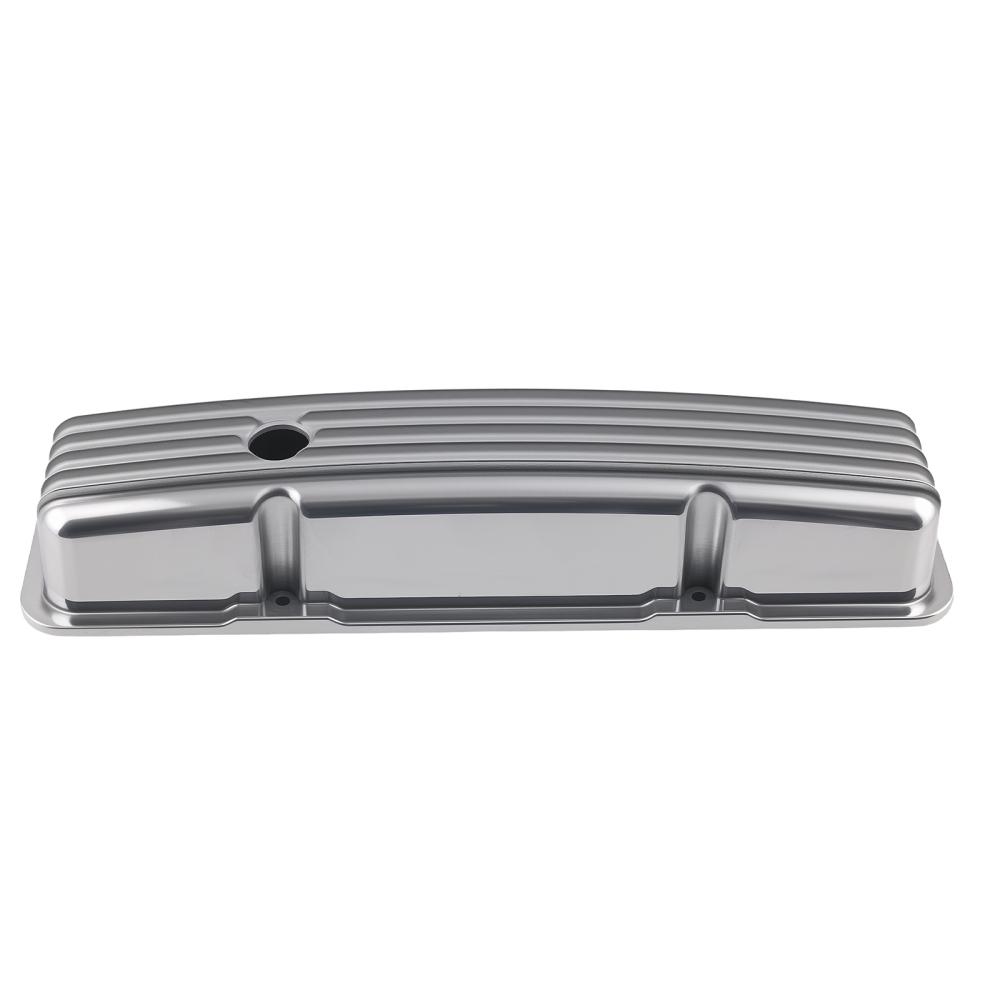 Aluminum SBC Valve Cover Set for Small Block compatible for Chevy 283-400 Chrome Short