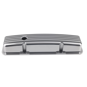 Aluminum SBC Valve Cover Set for Small Block compatible for Chevy 283-400 Chrome Short