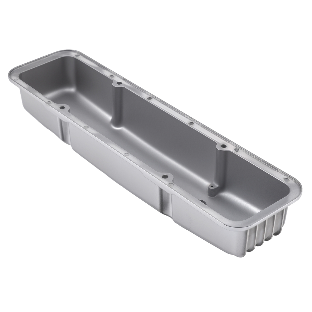 Aluminum SBC Valve Cover Set for Small Block compatible for Chevy 283-400 Chrome Short