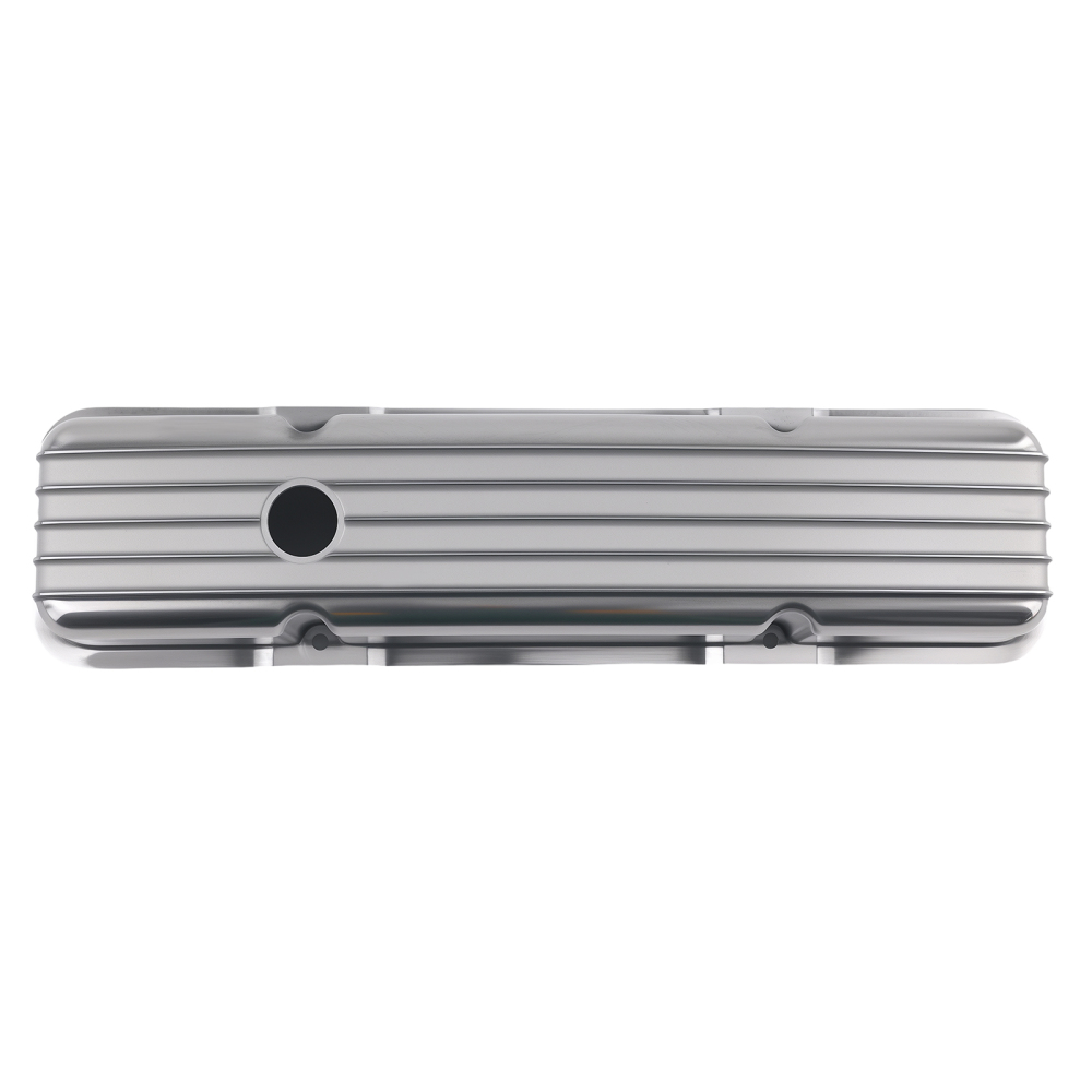 Aluminum SBC Valve Cover Set for Small Block compatible for Chevy 283-400 Chrome Short