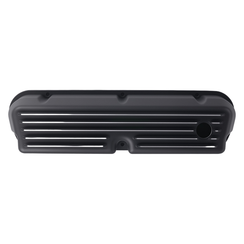 Black Aluminum Tall Valve Covers compatible for Ford 289 302 351W V8 1962-85 Finned Set