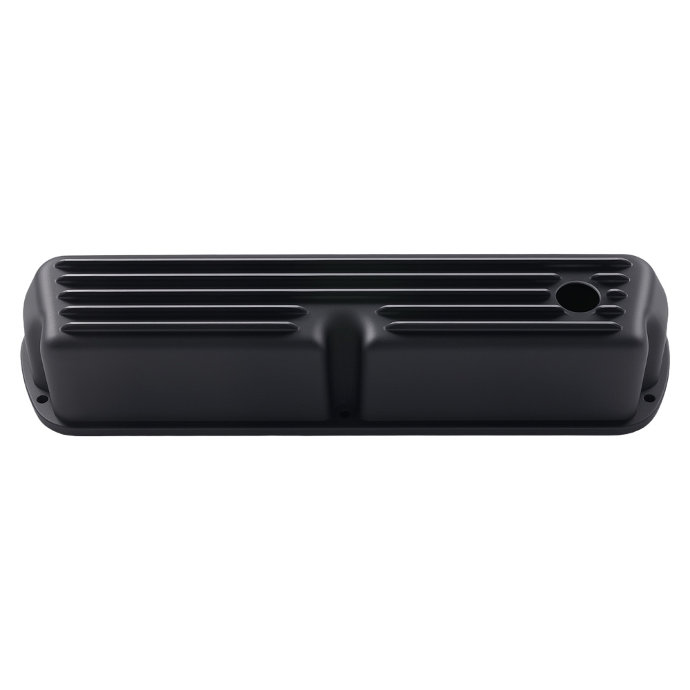 Black Aluminum Tall Valve Covers compatible for Ford 289 302 351W V8 1962-85 Finned Set