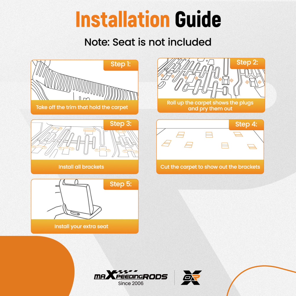 3rd Row compatibile per Seat Bracket, StrikersBolts Kit compatibile per Chevrolet Tahoe 2000-2014
