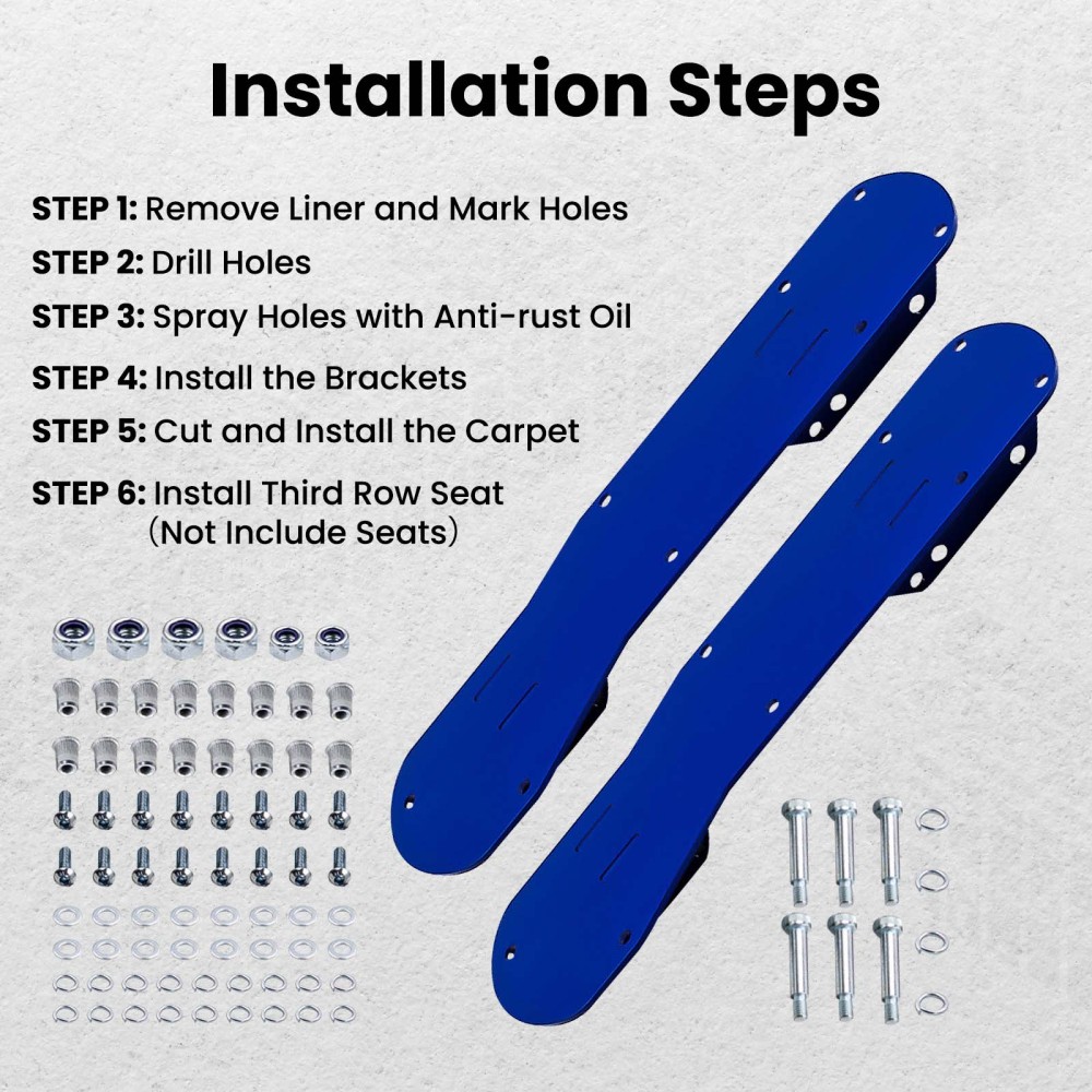 Third Row compatible for Seat Bracket Kit For 2007-2018 compatible for Jeep Wrangler JK Unlimited